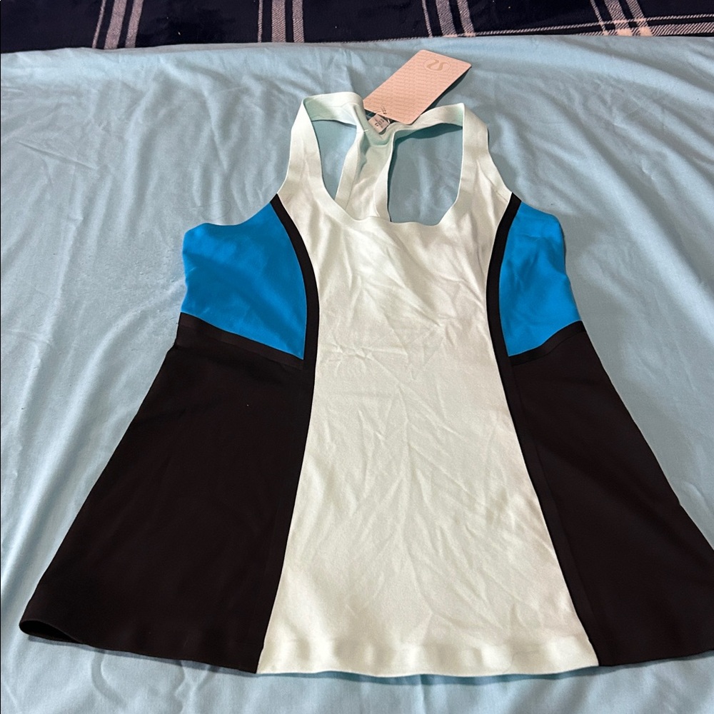 lululemon athletica Blue and Black Tank Top size 6 nwt